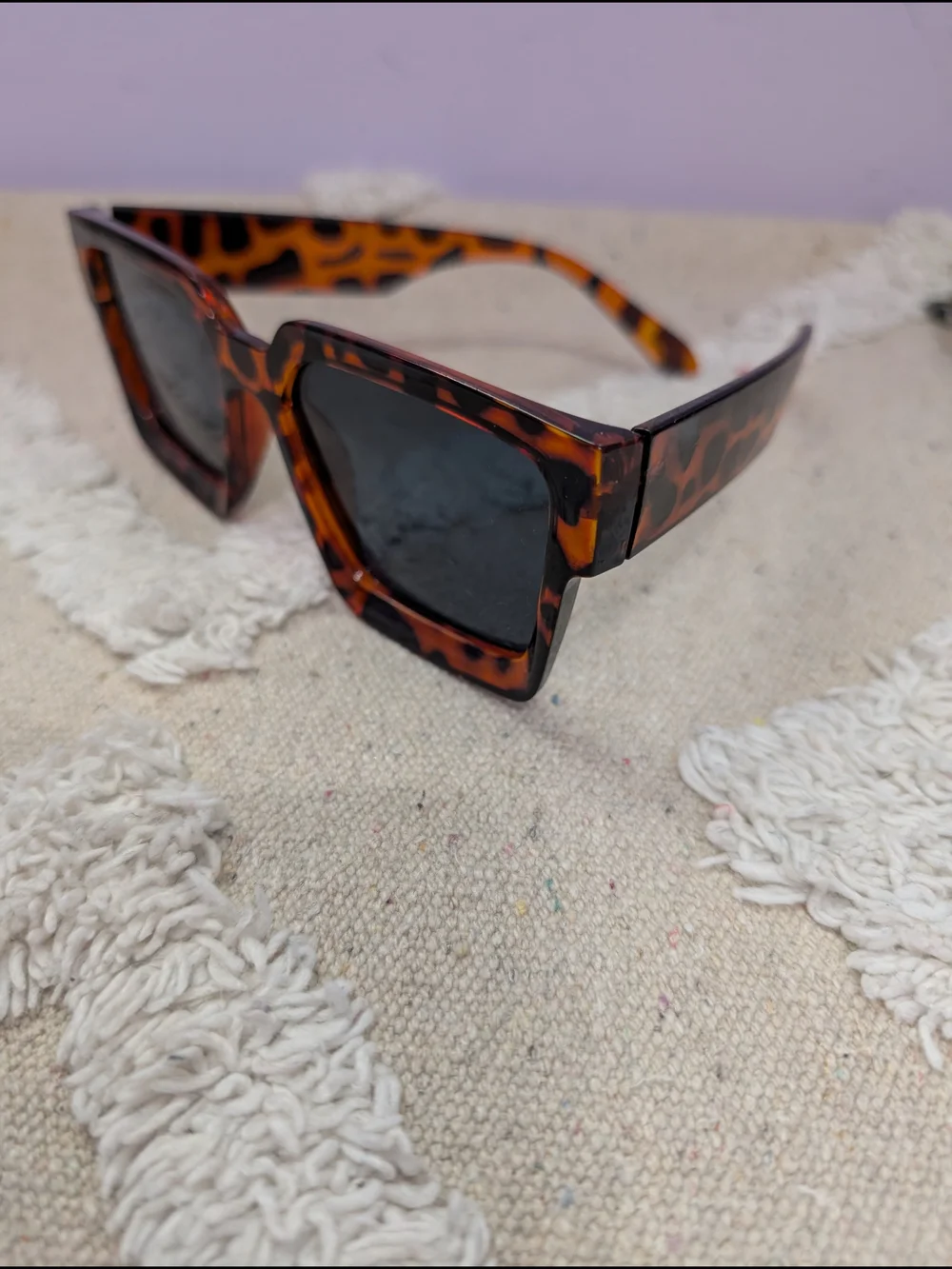 Tortoiseshell Square Frame Women's Sunglasses - Brown